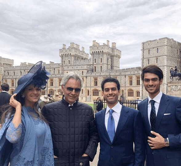 Amos Bocelli With His Bother, Father And Stepmother